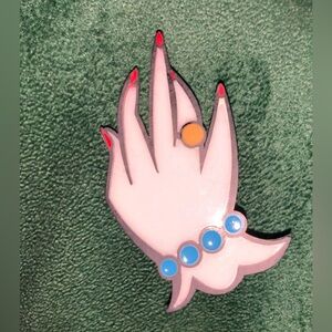 Unique Acrylic Hand Brooch. Handmade.